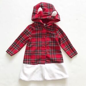 Sweet Heart Rose Plaid hooded light jacket EUC 2T
